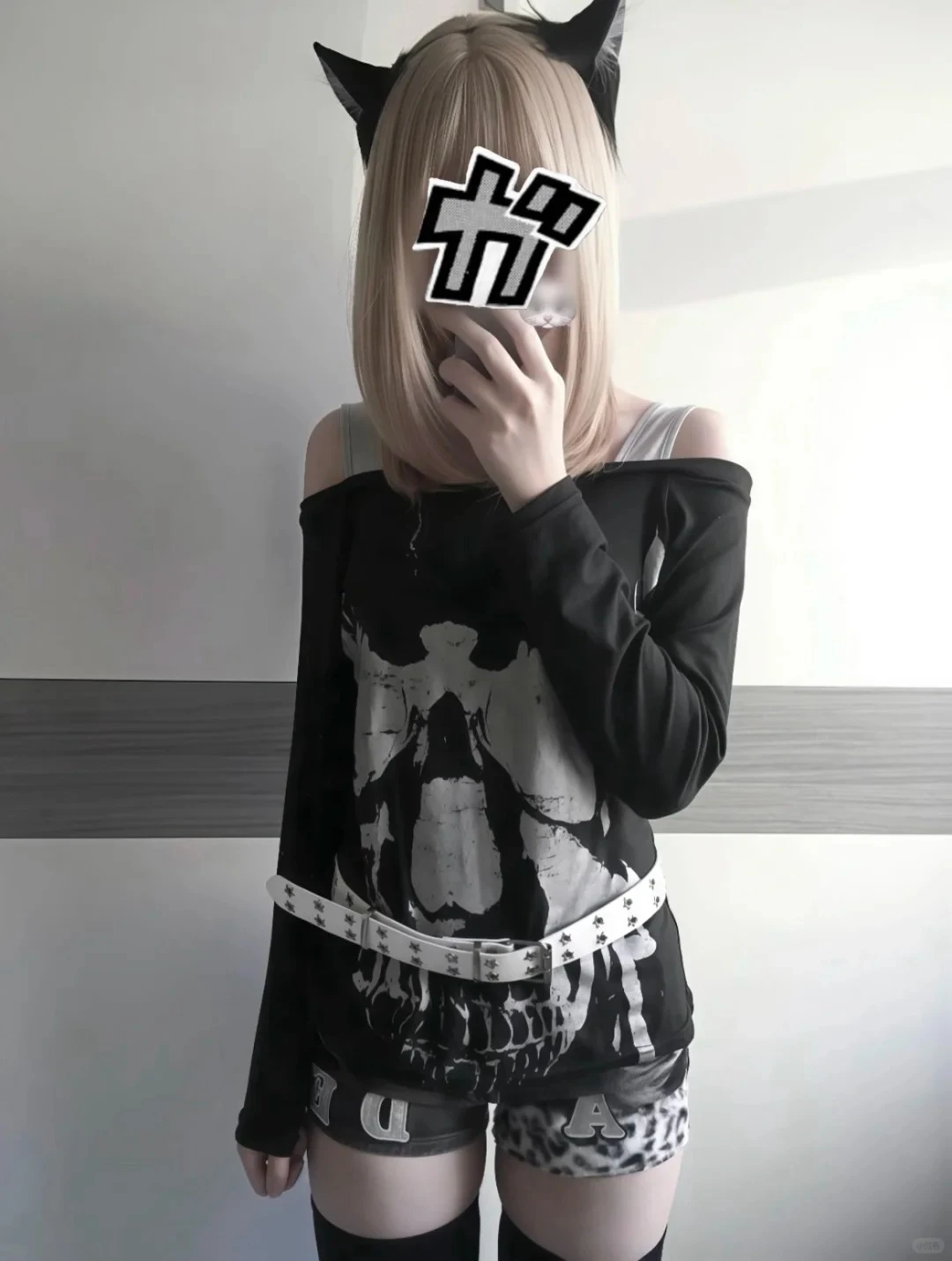 

Y2K Subculture T-shirt Skull Print Harajuku Long Sleeve Slim Women Casual American Retro Gothic Tees Autumn Female Chic Tops