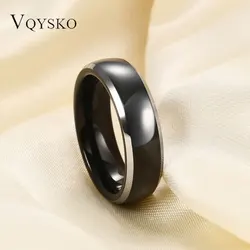 6/8mm Customizable Gold Silver Black Tungsten Steel Rings For Women Men Carving Logo Jewelry Wedding Engagement Band Wholesale