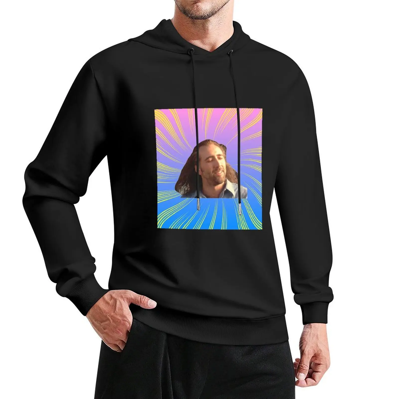 

Nicholas Cage Vibing Pullover Толстовка с капюшоном для мужчин, новые толстовки и блузки