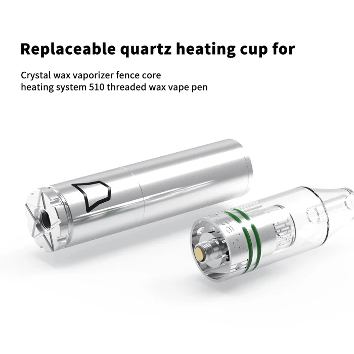 Longmada-Atomiseur d'avertissement en cristal, bobine de quartz sans mèche, tasse, 510 fils, concentré d'huile, 360 ℃, chauffage uniforme, vape précieuse, original