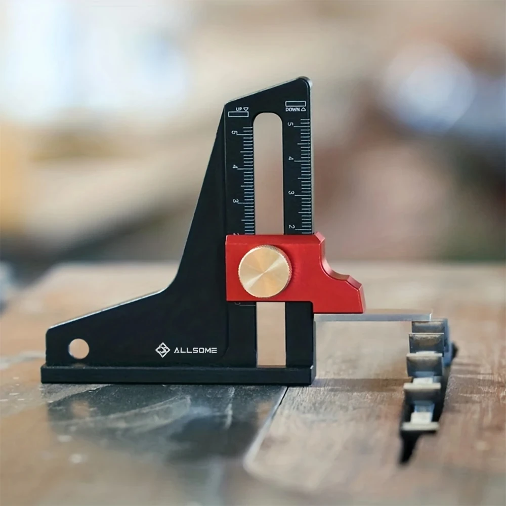 

Allsome Height Gauge Depth Gauge Woodworking Tool Setting Gauge for Table Saw Router Table Drill Press Bandsaw