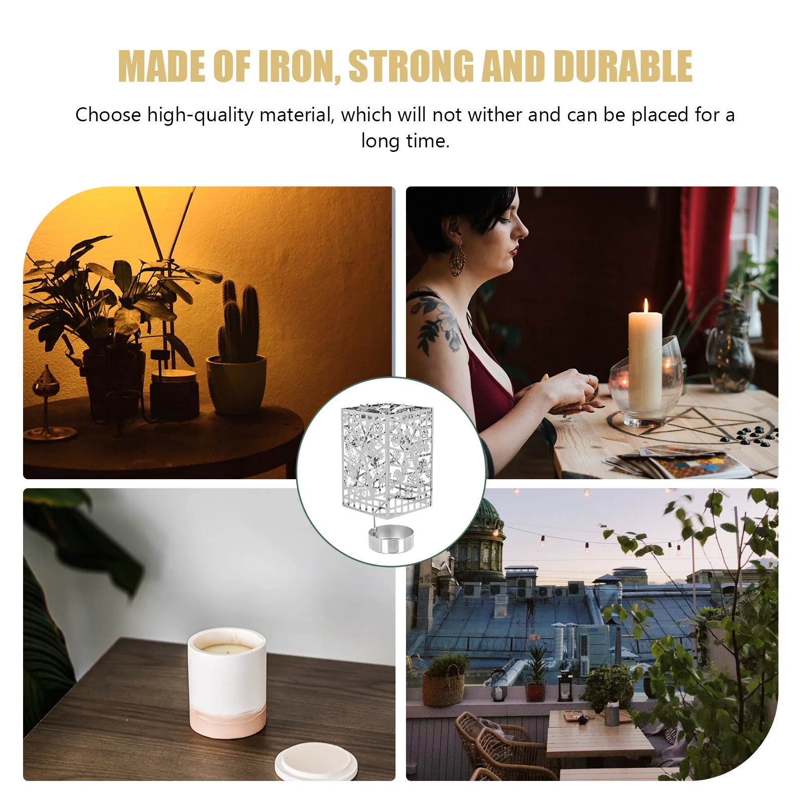 

1Pcs Aromatherapy Tray Heat Resistant Elegant Square Candleholder Romantic Dinner Decoration Home Office