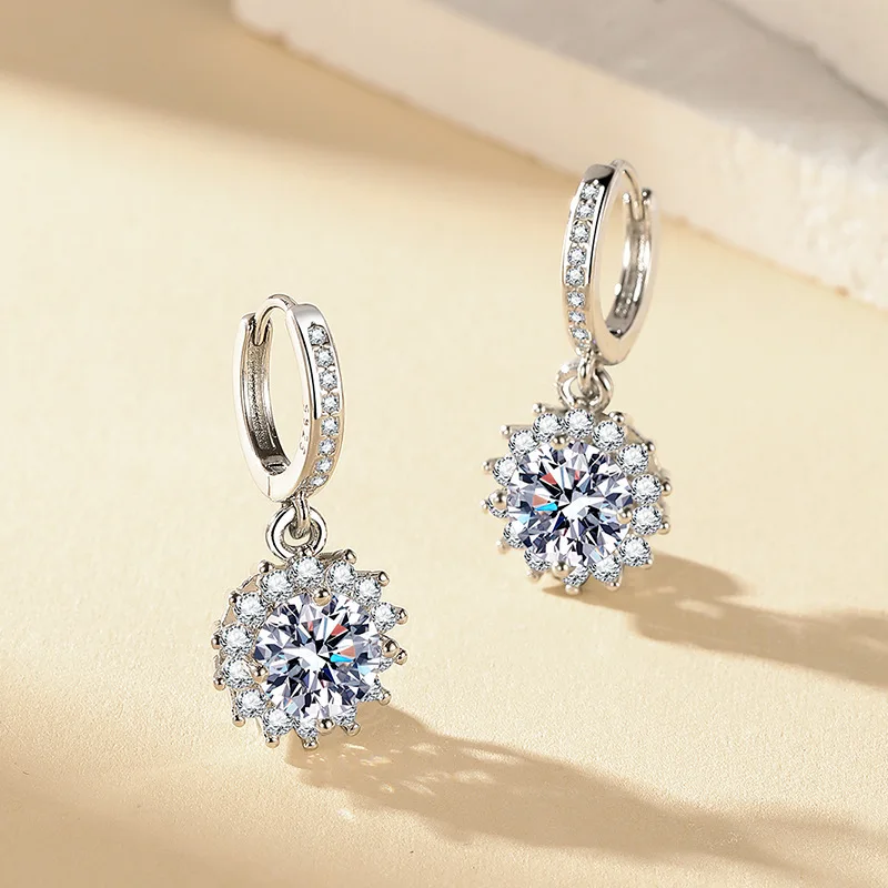 PT950 Women's Sunflower Earrings - Available for Purchase on Douyin Live Stream - Supply Chain