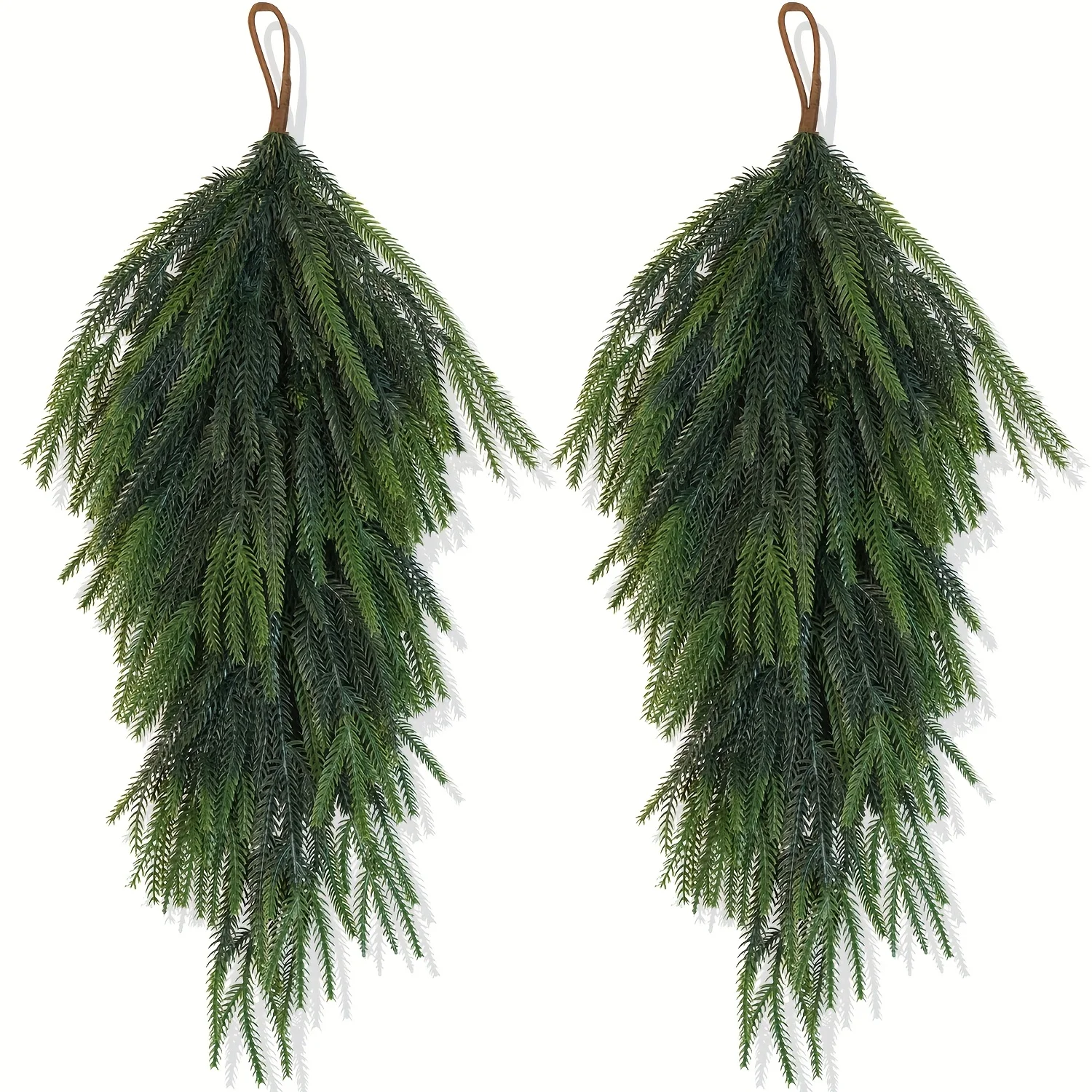 1/2 pçs natal artificial norfolk artificial natal pinho vegetação porta do feriado grinalda lareira de natal decoração ao ar livre indoor