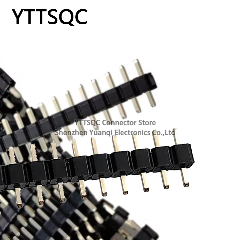 

100 шт. 2,54 мм L7,5 мм Штыревой разъем 1x2/3/4/5/6P, прямой, однорядный, пластиковый, высококачественный, RoHS, 0.8U, позолоченный, для печатных плат