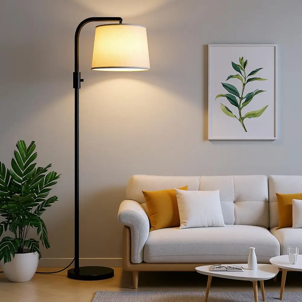 

Fully Dimmable Floor Lamp - 9W LED Light Bulb Included, Adjustable Standing Lamp for Living Room or Office with Rotary Switch