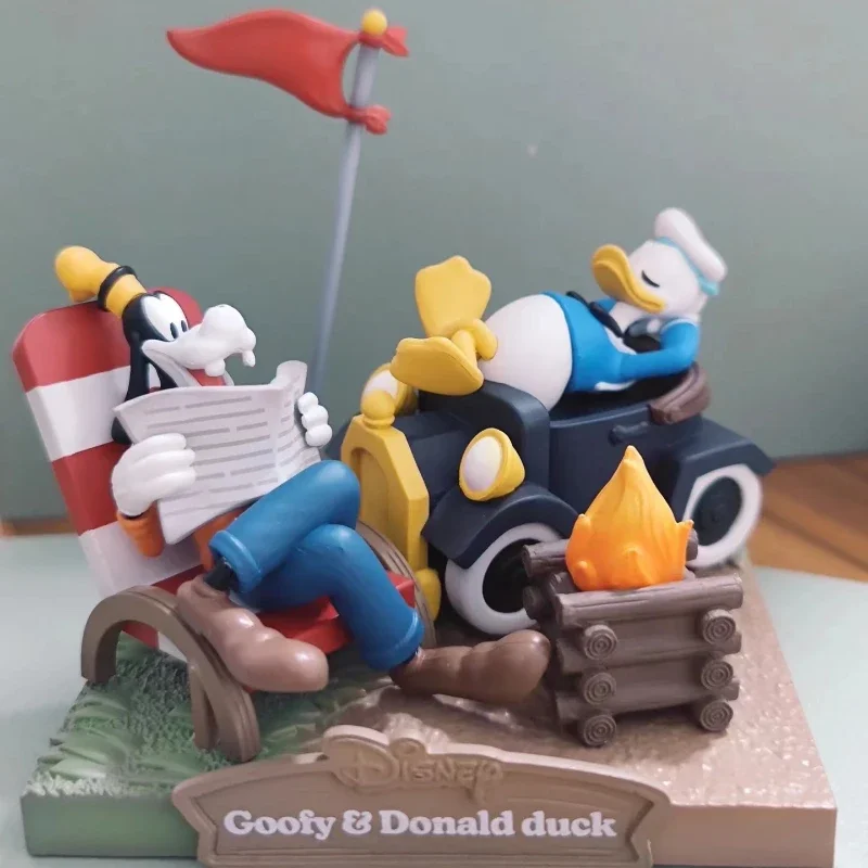 Disney Mickey Minnie Mouse Donald Duck Goofy Chip 'n' Dale Pluto Camping Series Action Figurine Doll Model Toy Brithday Gift