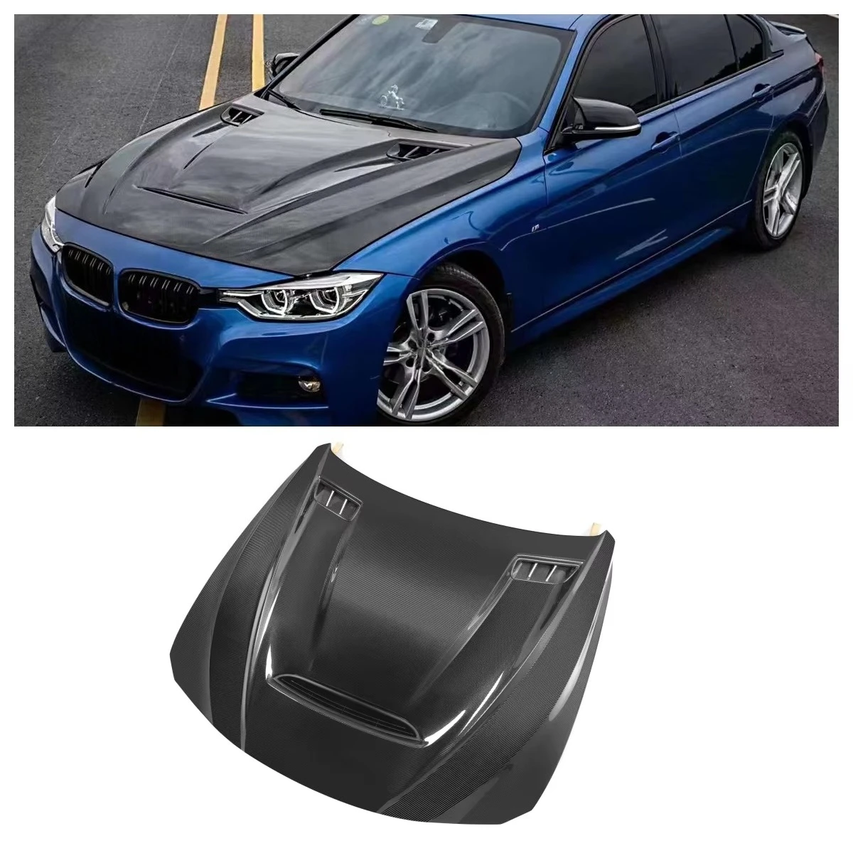 Real Carbon Fiber MBJ Style Front Hood Engine Bonnet for BMW 3 Series F30 4 Series F32 F33 F36 2012-2018 Car Front Bonnet Hood