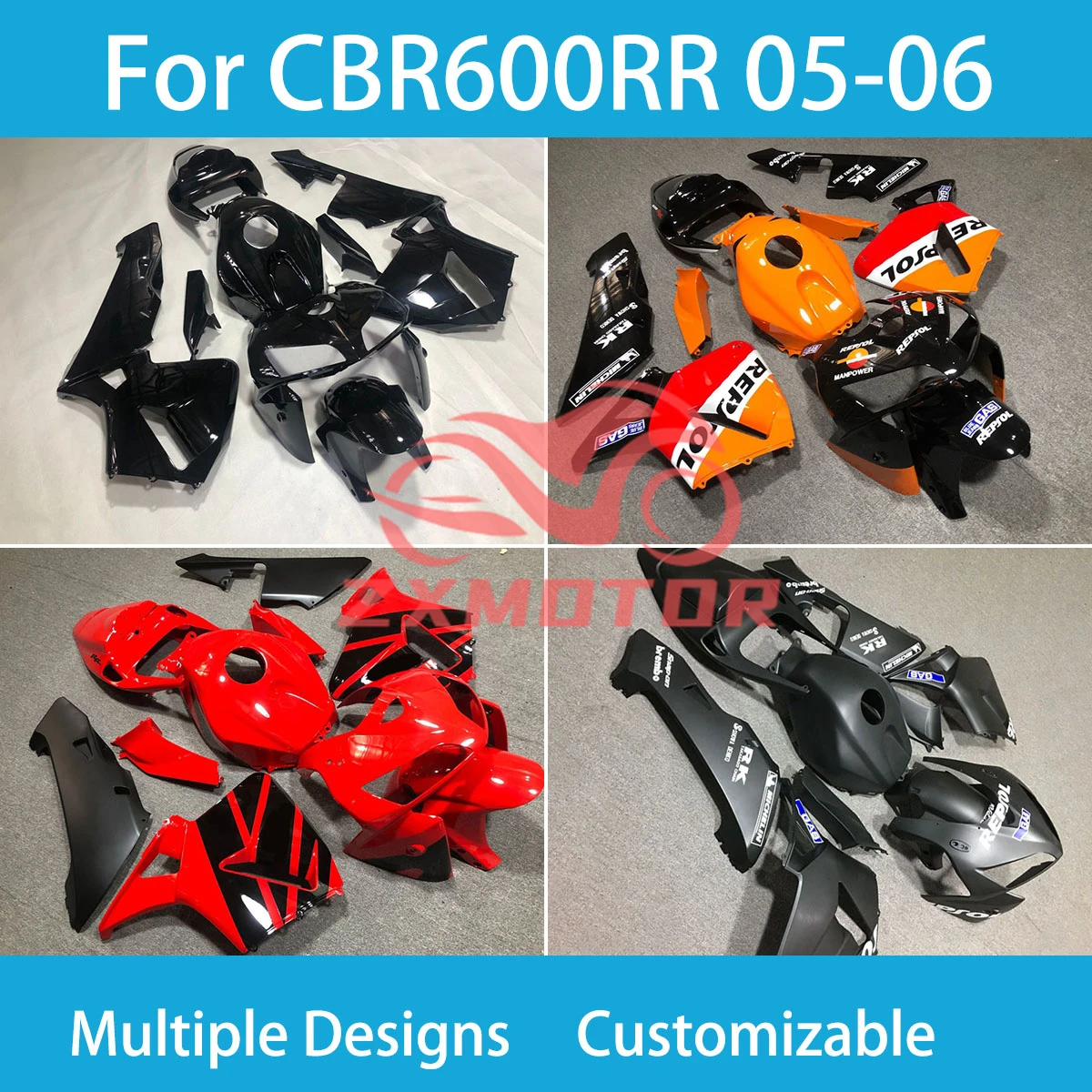 

Race Fairng Body Kit CBR 600 RR 05 06 ABS Plastic Motorcycle Aftermarket Fairings for Honda CBR 600RR 2005 2006 New