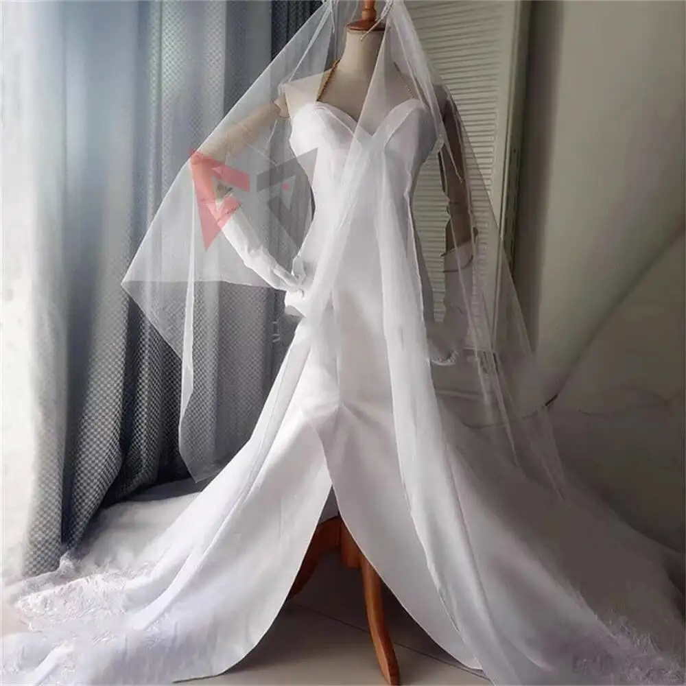 

New Azur Lane Helena. META Cosplay Costume Wedding Dress White Set For Game Party Custom Made