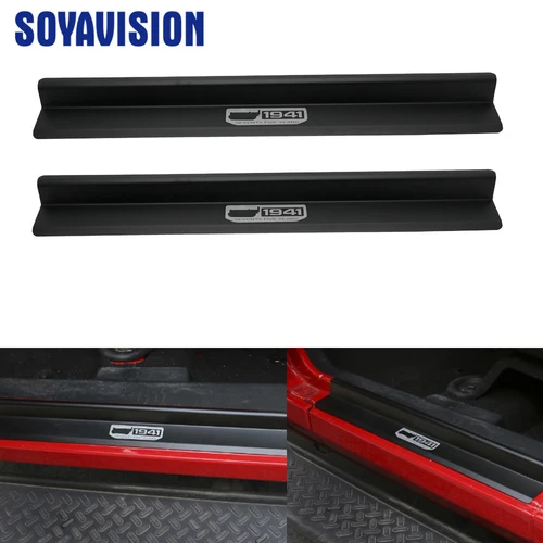 Protector de alféizar de puerta de entrada, protectores de placa de desgaste de Pedal para Jeep Wrangler JK 2007-2017, accesorios delanteros y traseros negros para coche, 2/4 Uds.
