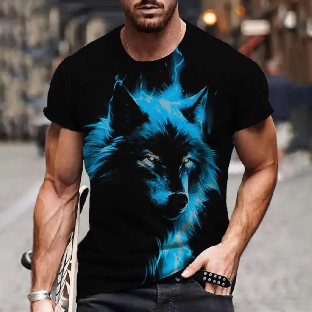 Animal Wolf 3D Print T-Shirts Summer Men Women Casual Fashion Streetwear Oversized Short Sleeve T Shirt Kids Tees Tops Clothing