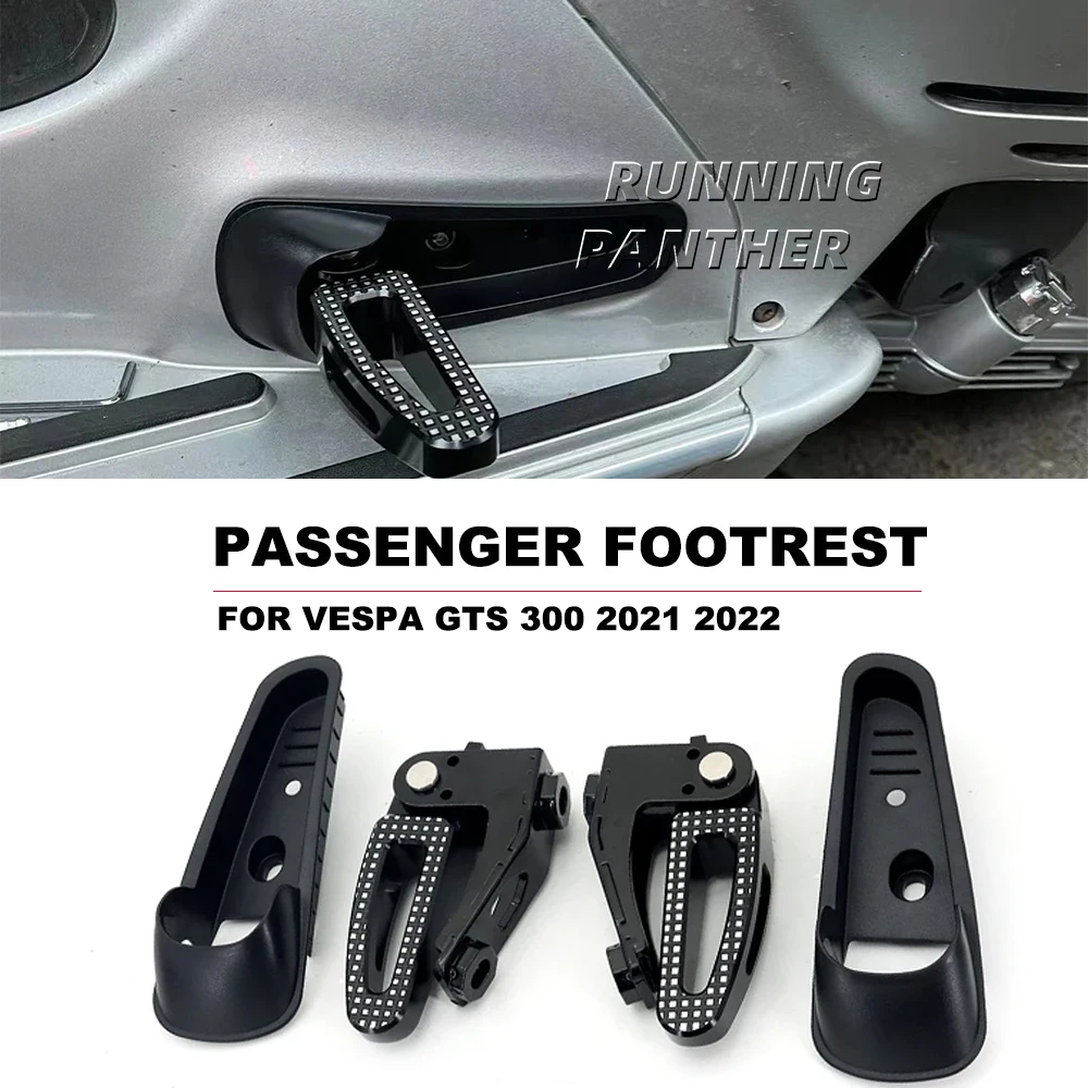 For GTS 300 GTS300 2021 2022 Foot Rests Pedals Rear Footrest aluminum Footpeg Passenger Pegs New Motorcycle Accessories