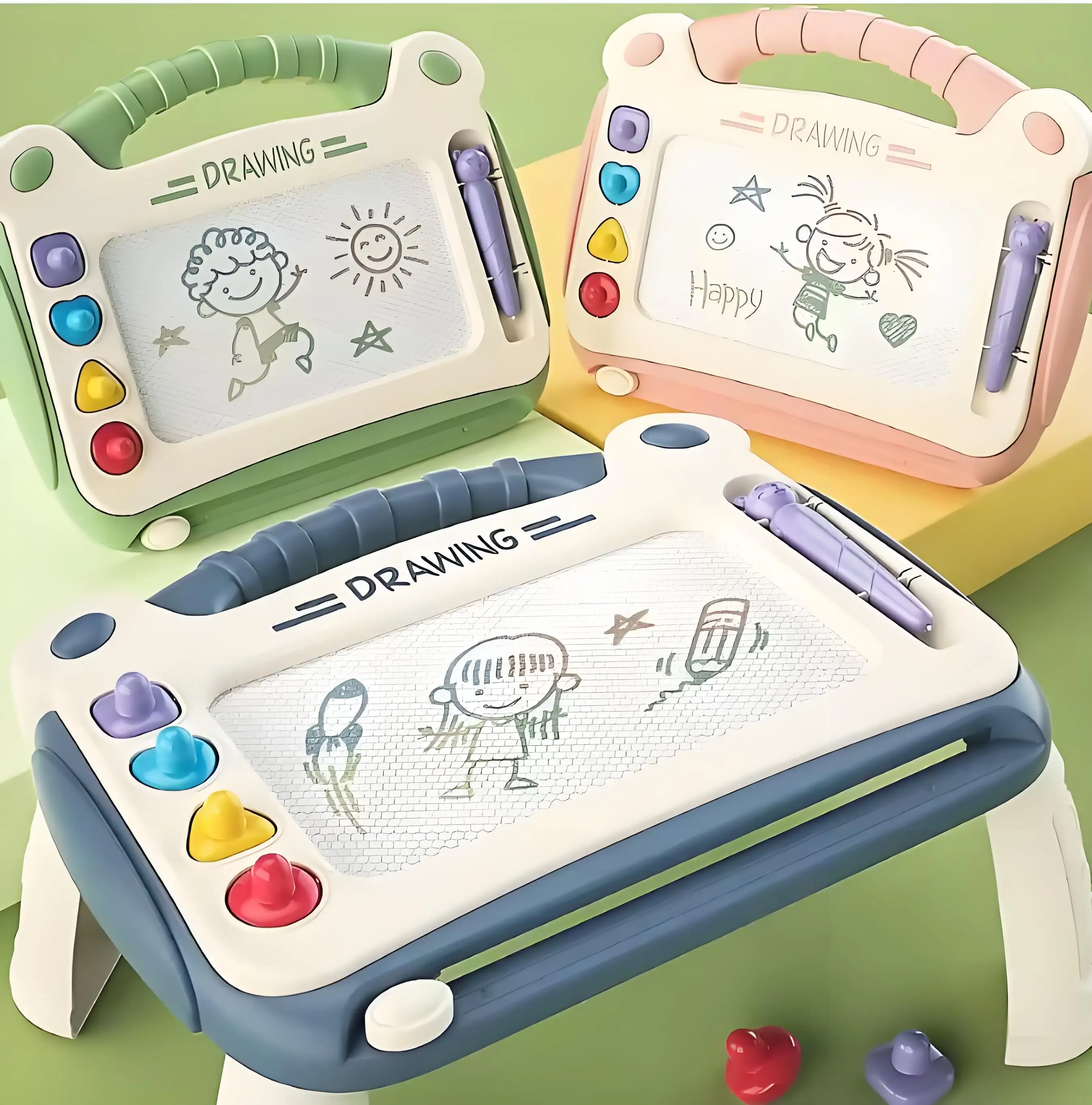 กระดานวาดภาพแม่เหล็กเด็กเวิร์ดแพดเด็กสีกระดานกราฟฟิตี้เครื่องมือวาดภาพศิลปะการศึกษาของเล่นมอนเตสซอรี่เด็กคริสต์มาสของขวัญ