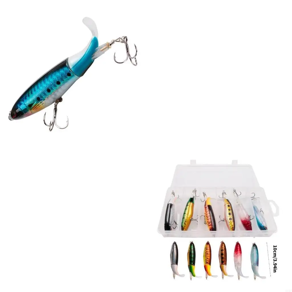 

6Pcs Propeller Rotating Hard Baits Fish Hook Propeller Baits Soft Rotating Tail Artificial Baits Hard Crankbait
