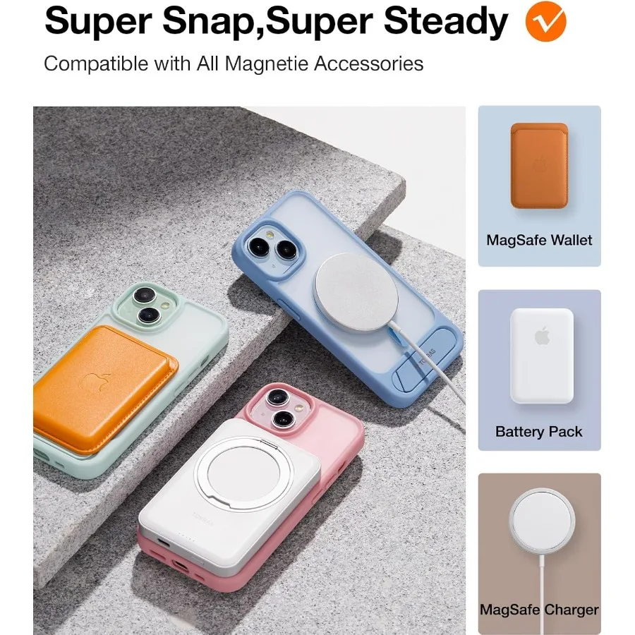 반투명 녹색 자석 케이스, 아이폰 15용 매그세이프 호환, 군사 등급 낙하 보호, 견고한 A