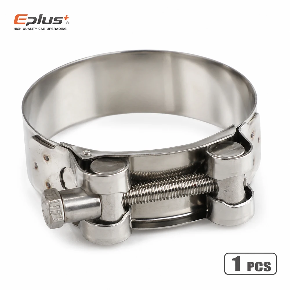 1PCS Universal Stainless Steel Hose Clamp Heavy-Duty T-Bolt Pipe Clamp 17-103mm Adjustable for Car Motorcycle Exhaust Pipe
