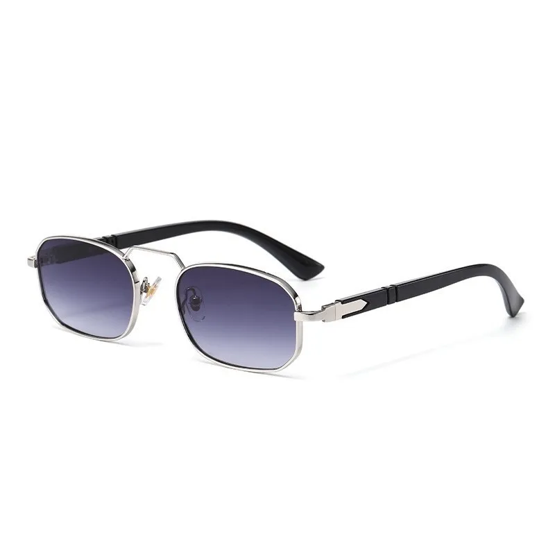 Image of Herren Retro Eckige Sonnenbrille Damen Vintage Metallrahmen Gold Schwarz UV400-Schutz für Autofahren Streetwear 2026 Brillen