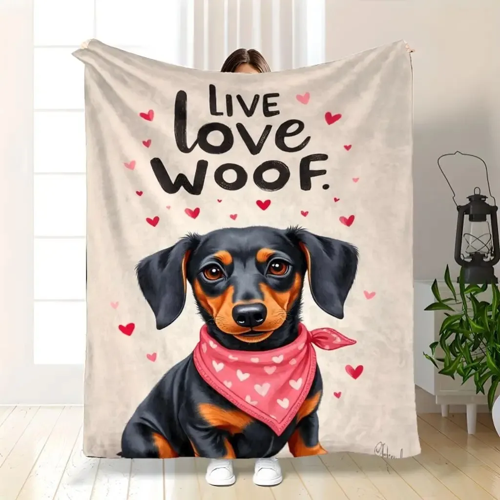 

Всесезонное одеяло для такс - ультрамягкий фланелевый плед для любителей собак