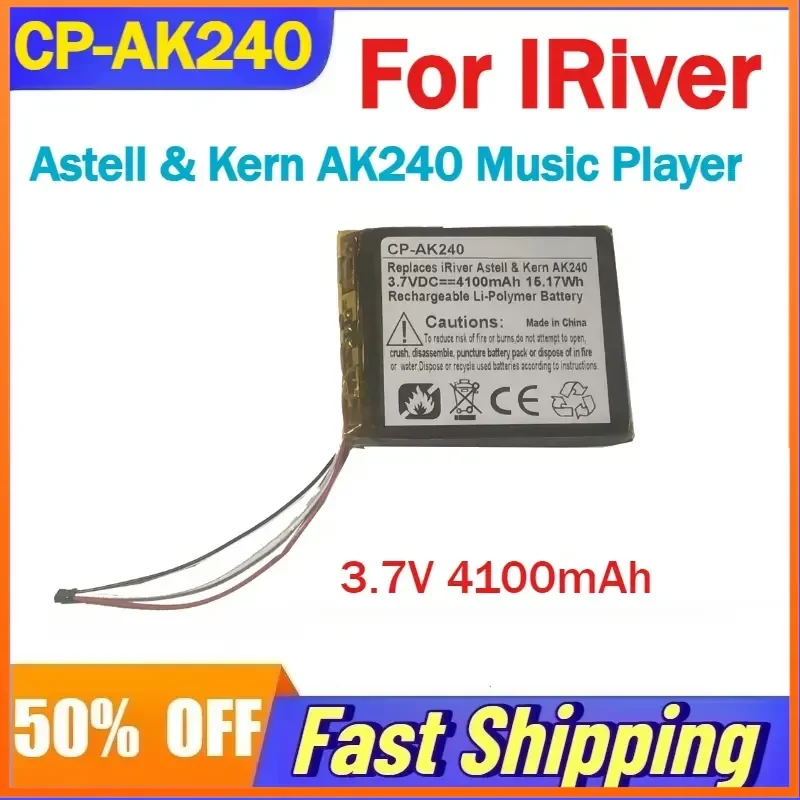 

3.7V 4100mAh CP-AK240 Li-Polymer Battery for IRiver Astell & Kern AK240 Music Player Rechargeable Batteries