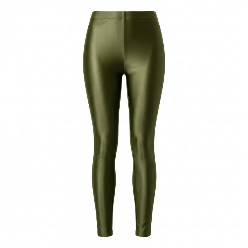 Women High Quality Yellow Green Gloss Oil Leggings Yoga Pants Large Size Silky Color Fitness Beauty Girls Universal SpringAutumn