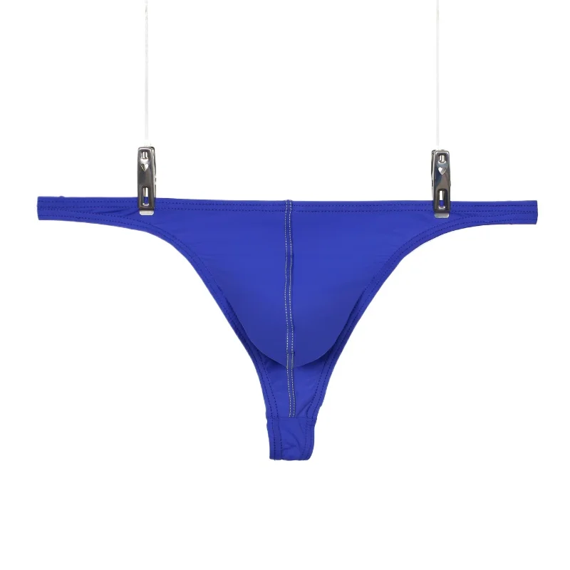 Men's Jockstrap Underwear Summer Ice Silk Thongs And G Strings Cueca Transparent Panties Low Waist U Convex Pouch Jock Strap