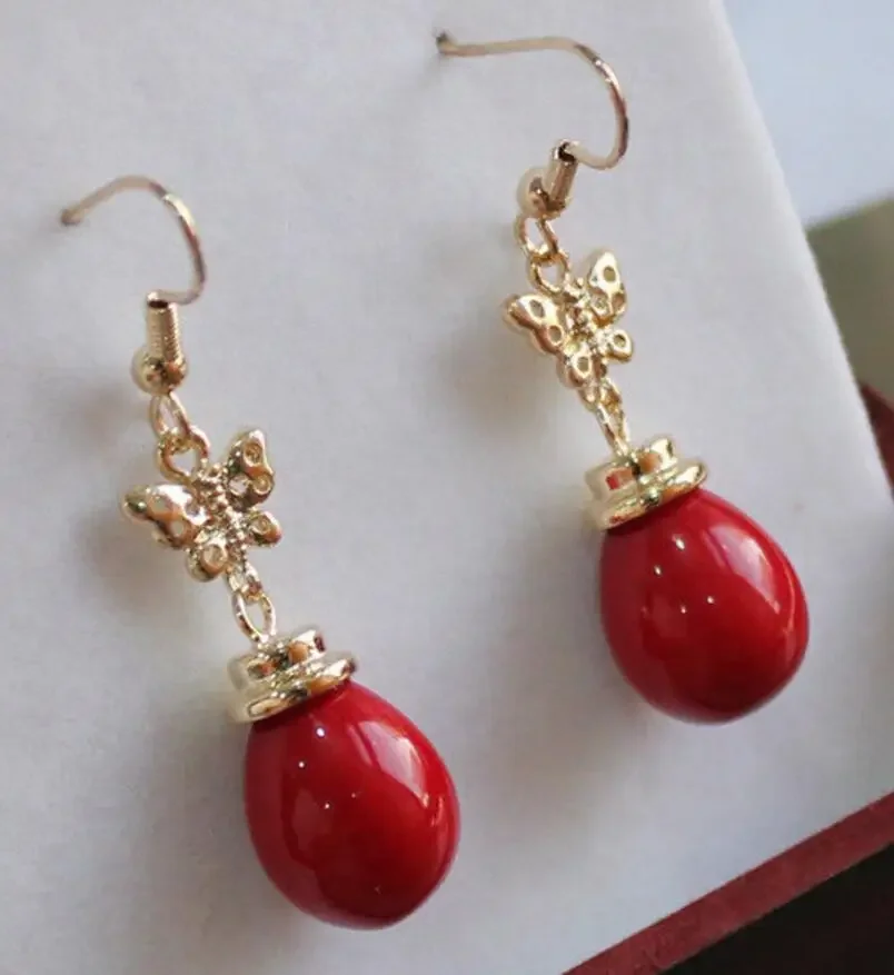 

11*15mm pink/red/blue/black/green/yellow/coffee shell pearl earrings