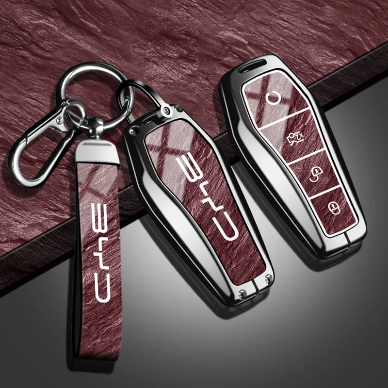 سبائك الزنك بولي TPU حافظة مفاتيح السيارة غطاء شل ل BYD أغنية زائد Atto 3 هان EV تانغ DM تشين ختم دولفين فوب حامل المفاتيح الملحقات #4