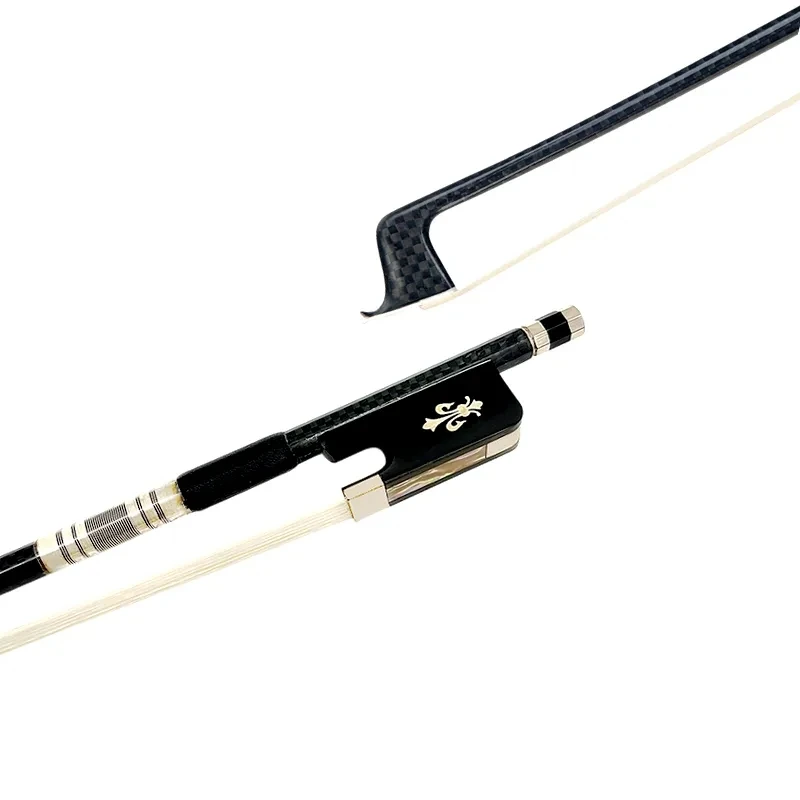 

Best powerful New light black Grid carbon Fiber plaid viola bow ,black/white Horsehair horsetail