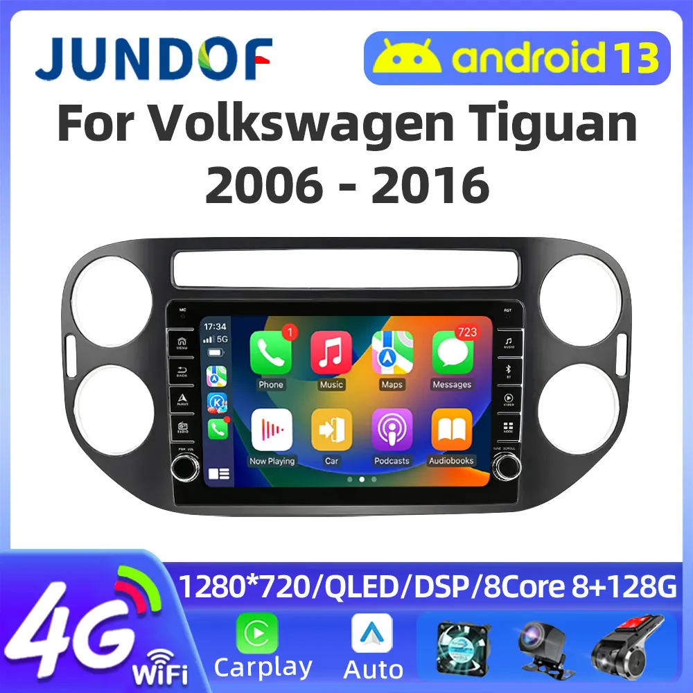 

9" Car Android 13 For VW Volkswagen Tiguan 1 NF 2006 -2016 2Din Car Radio Multimedia Video Player GPS Stereo Navi CarPlay