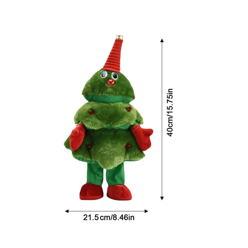 Christmas Tree Electric Plush Toys Electric Christmas Tree Stuffed Toy Cute Electric Stuffed Toy Swinging Plush With Lights For