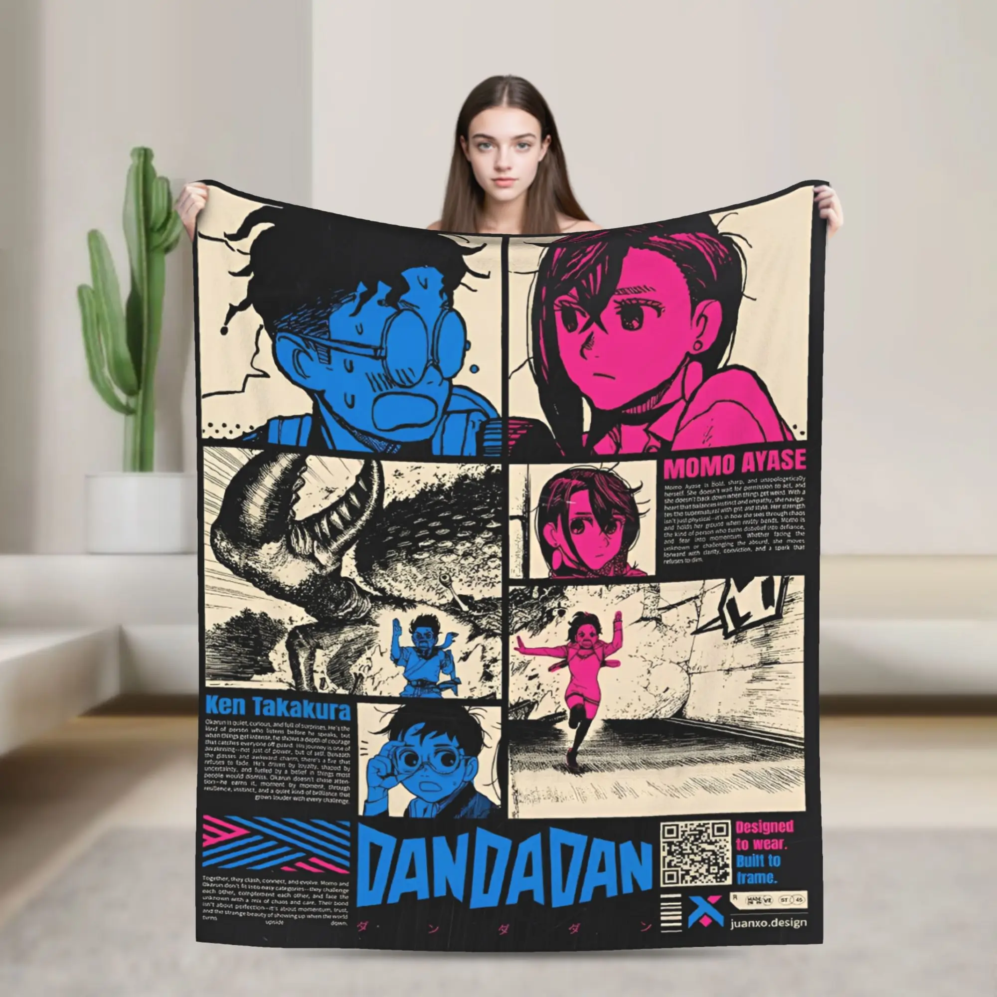 

MOMO OKARUN Dandadan Blankets Travel Office Flannel Throw Blanket For Outdoor Soft Warm Design Quality Bedspread Gift Idea