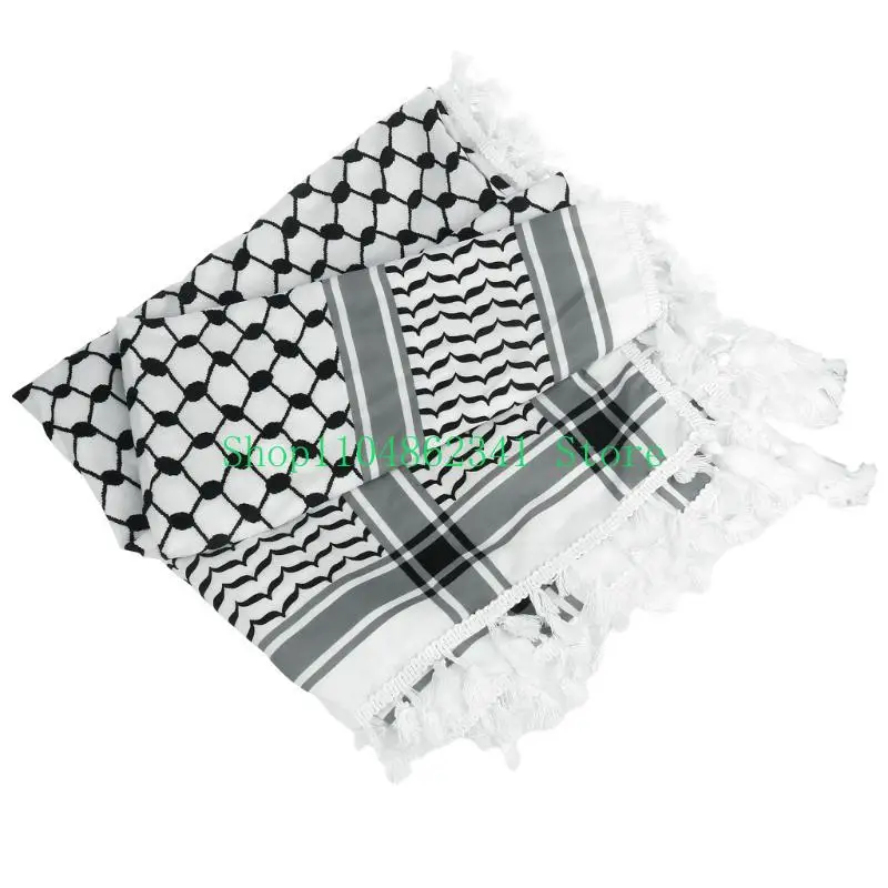 652F Adult Skin-friendly Kerchief Jacquard Pattern Headscarf Tie Back Hair Kerchief