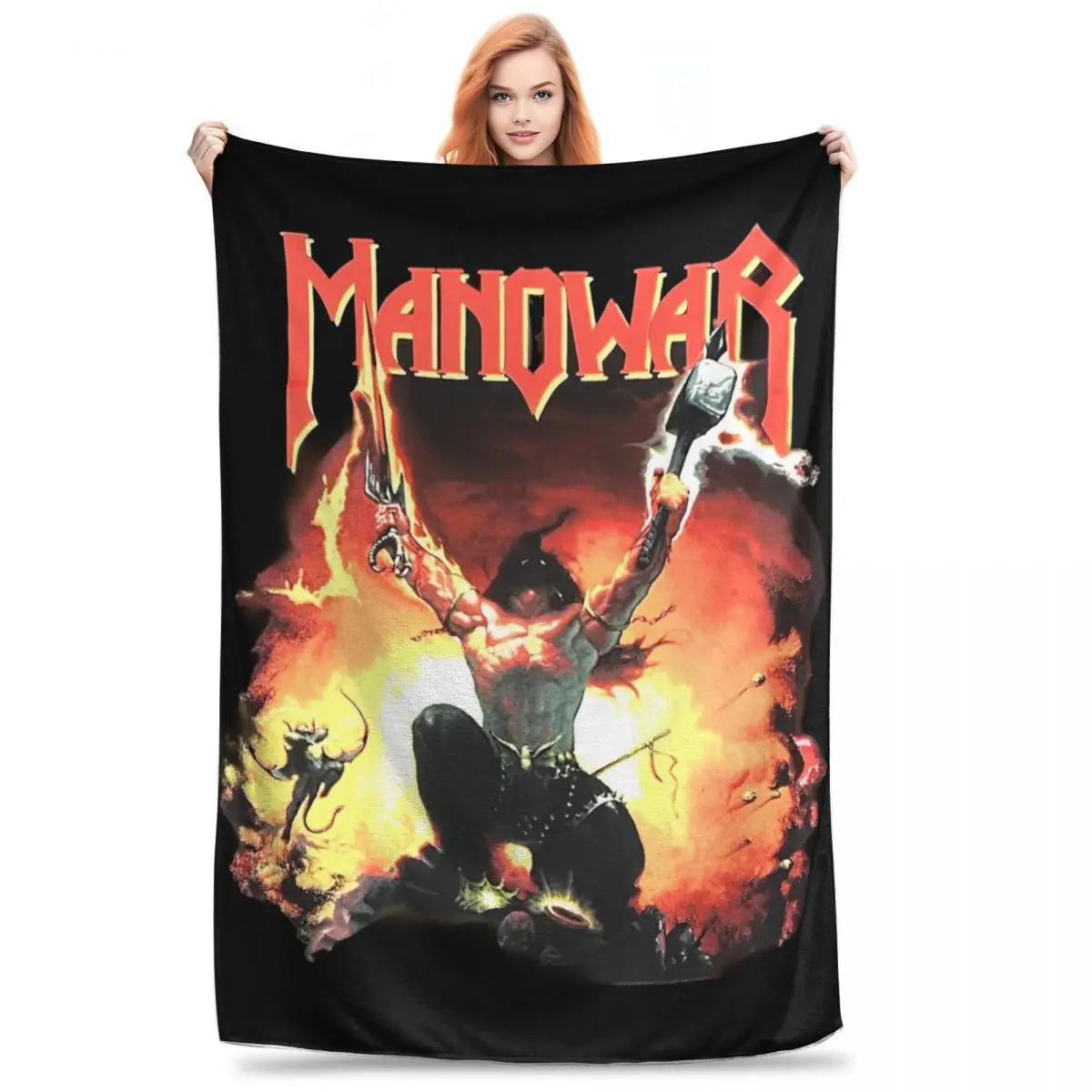 Manowars Heavy Rock Band Blanket Multiple Sizes Soft and Lightweight Throw Blankets for Couch Sofa and Bed