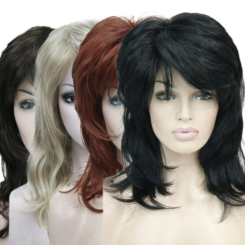 

Женские парики средней длины, натуральные длинные волосы, костюм для косплея, популярный парик