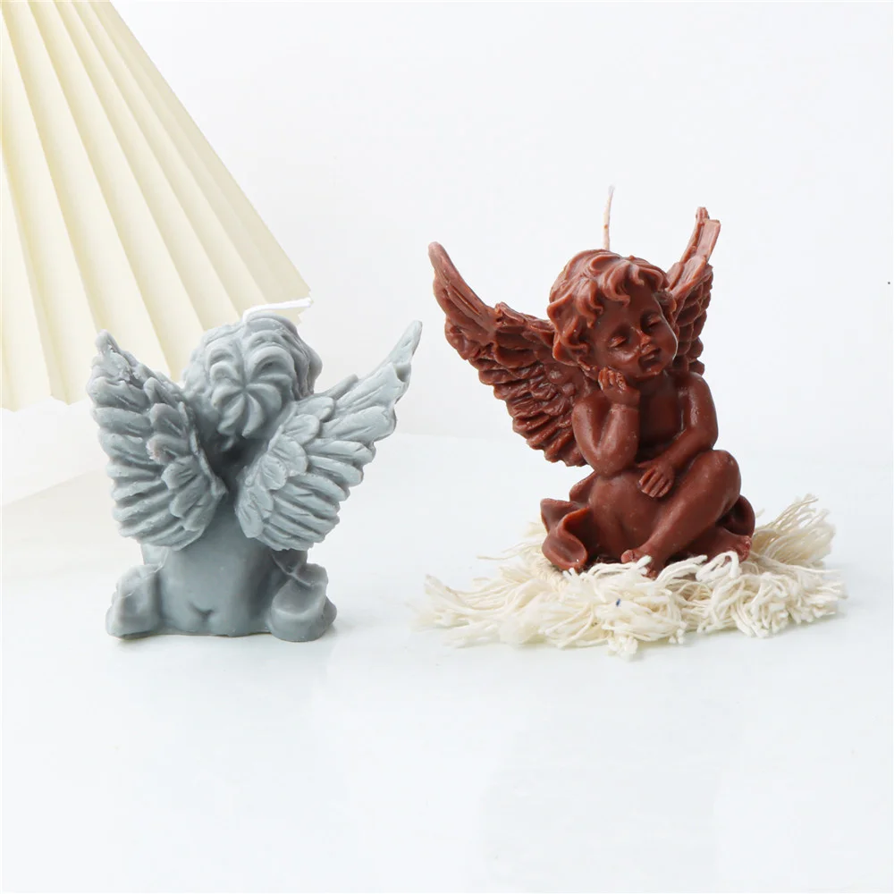 11cm Angel Silicone Candle Soy Scented Candle Mould Wax Vegan Cute Decorative Soap Cake Soap Resin Handmade Aesthetic Home Dec