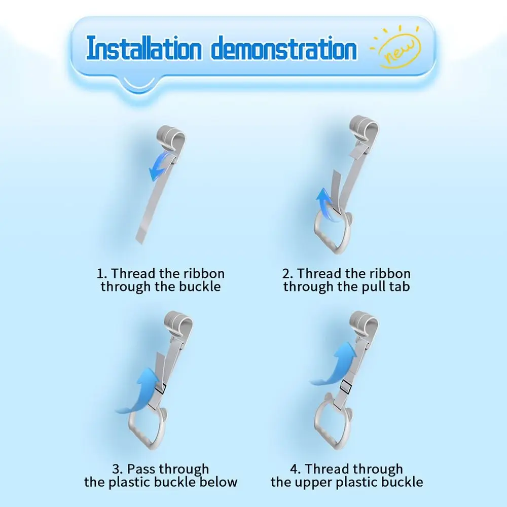 Anillo para cochecito de bebé, anillo colgante de plástico, anillo de asistencia de pie, accesorios de cama, anillo de tracción de Color sólido para parque infantil