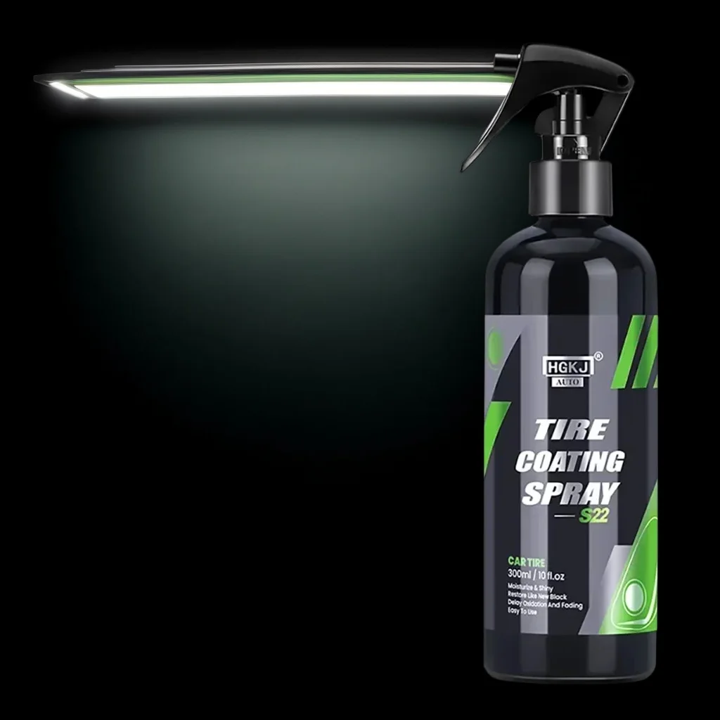 بخاخ لامع لإطارات السيارة - شمع مانع للتسرب مسعور لعجلة السيارات وإعادة تألق الأسود #1