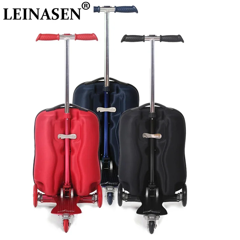 COOL 20 Inch Camouflage Boy Scooter Suitcase Men Women Trolley Bags Extrusion Students Backpack Business Travel Luggage Bags