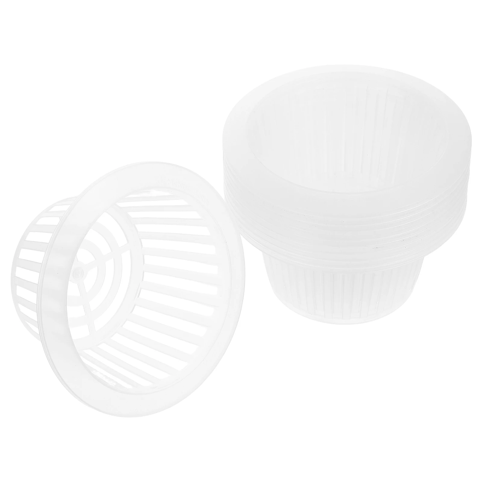 

10 Pcs Hydroponic Planting Baskets Mesh Pots Deepened Structure Soilfree Cultivation Versatile Design PP Containers For Flowers
