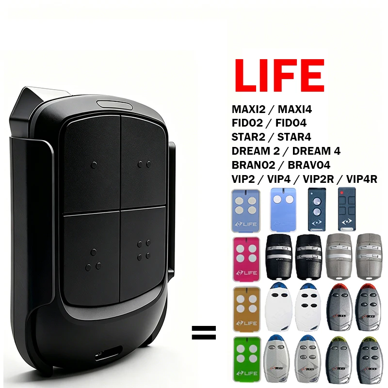 For LIFE DREAM FIDO 2 4 MAXI2 MAXI4 VIP2 VIP4 VIP2R VIP4R STAR2 BRAVO2 BRAVO4 Remote Control for Gate Electric Gate Opener