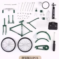 Mini Bike Model Alloy Bicycle Metal Bike Sliding Assembled Version Simulation Collection Gifts for Children DIY Assembling Toys
