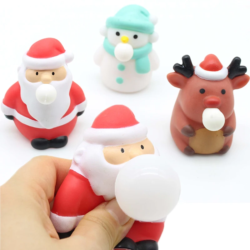 Lustige Santa Claus Prise Spielzeug Kinder Stress Relief Squeeze Spielzeug Extrusion Zappeln Spielzeug Cartoon Elch Schneemann Kneifen Spielzeug Weihnachten Geschenk