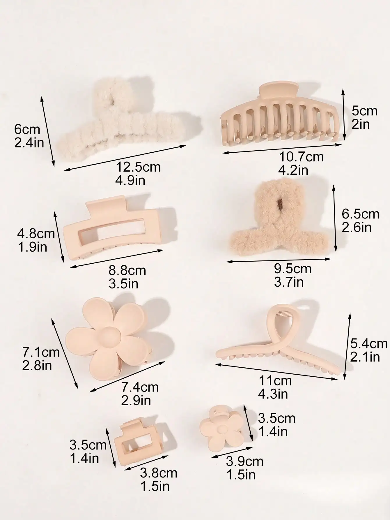 8 Stück Herbst-Winter-Rosa-Mode-Haarschmuck für Frauen, 4,9 Zoll große Haarklammern, matte Bananenklammer, starker Halt, Kieferklammer – Detail 22
