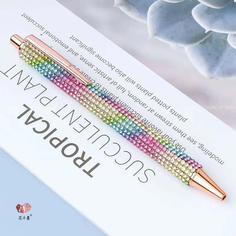 

1pc Ballpoint Pen Pearl Rhinestone Ballpoint Pen Retractable Ink Rhinestone Pen Luxury Rhinestone Rose Gold Metal Stationery