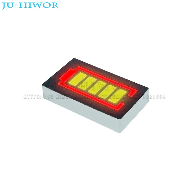 10pcs 8Pins 5 Segments Battery Level Indicator Yellow Green LED Digital Display Digitron Common Anode Cathode C-C C-A