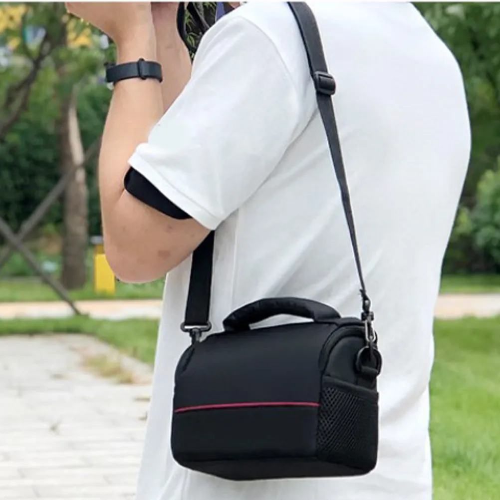 Single Shoulder Nylon Dslr Camera Bag Shockproof Portable Travel Camera Storage Padded Protective Case Adjustable Strap