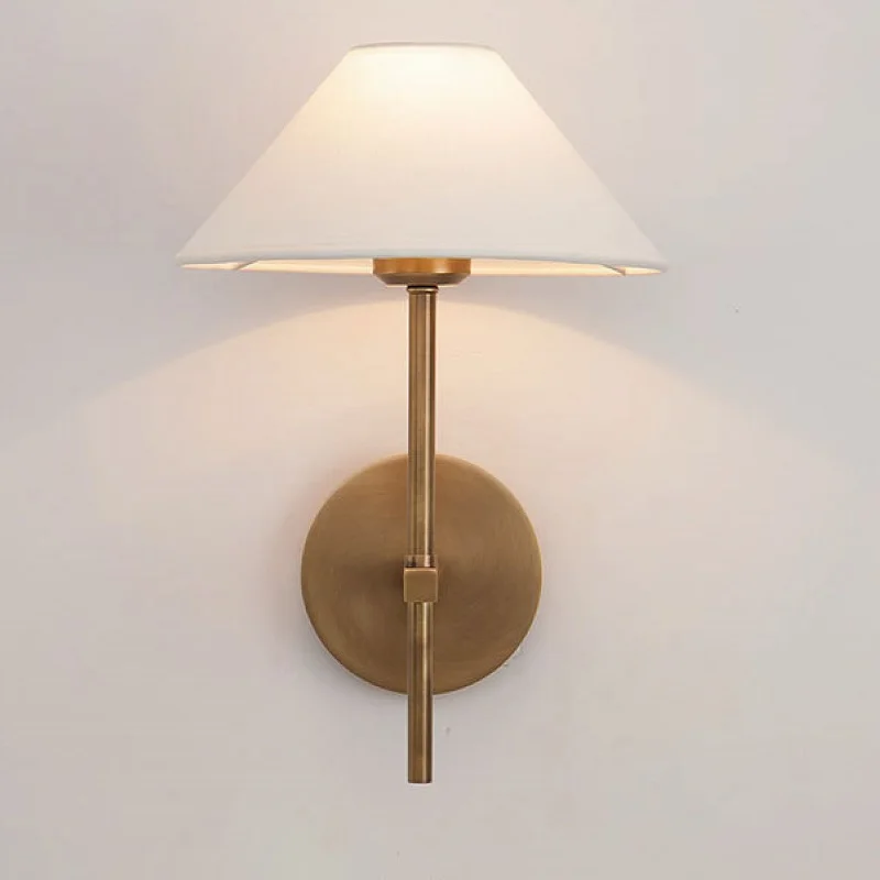 All Copper Fabric Wall Lamp Background Wall Personalized Simple Decorative Lamp Bathroom Corridor Living Room Luxury Wall Lamp