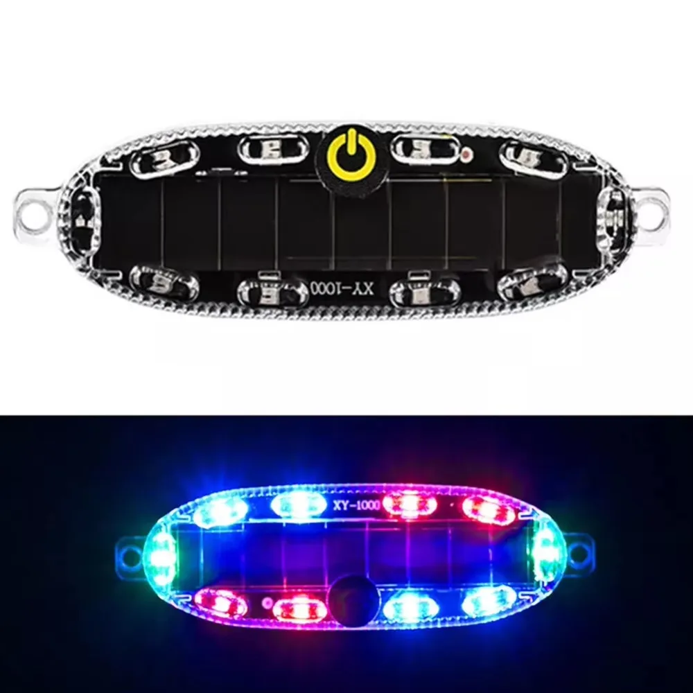 New Solar Flashing Warning Light Adjustable Warning Safety Strobe Light LED RGB Multi-mode Parking Lamp Universal