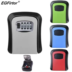 EGFirtor Smart Code Password Key Lock Box Storage Key Wall Mounted Key Safe Box Waterproof Outdoor Keybox 4 Digits Passwords
